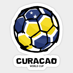 Curacao Football Country Flag Sticker